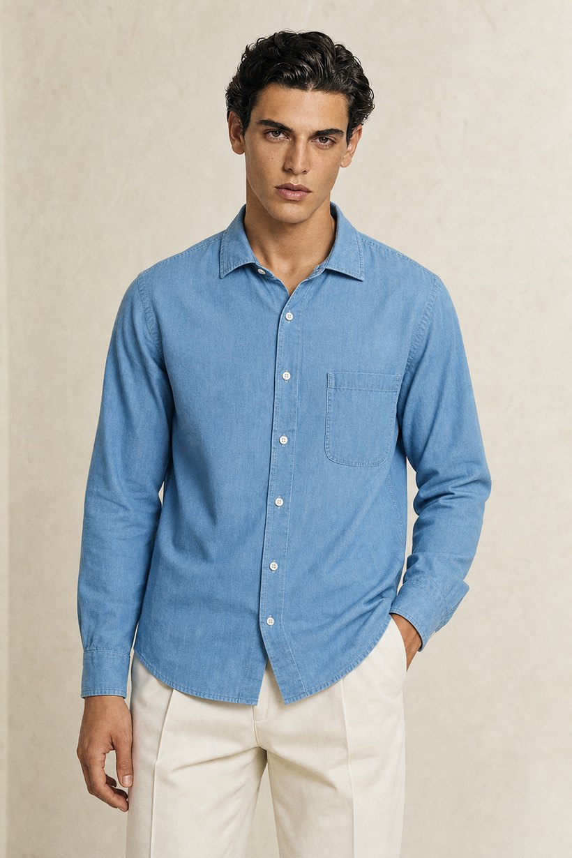 Azure Cotton Shirt — Cotton