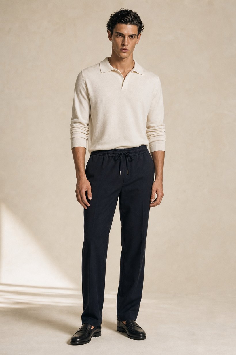 Black Cotton Trousers — front styling