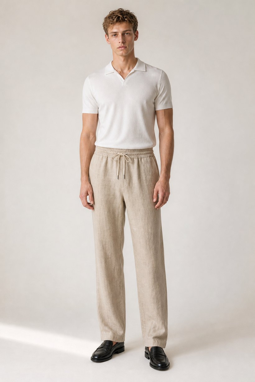 Black Linen-Lyocell Trousers — Linen-Lyocell