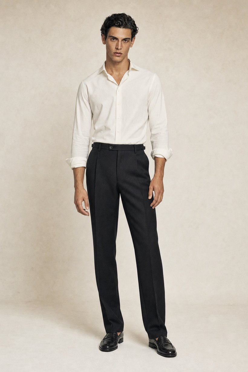 Black Wool Trousers — Wool