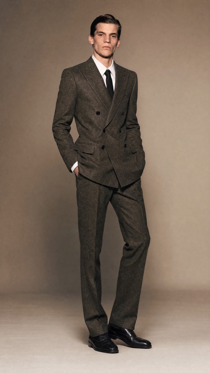 Brown Tweed Two-Piece Suit — Textured European Wool Tweed