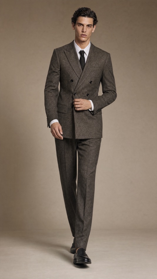 Brown Tweed Two-Piece Suit — construction detail
