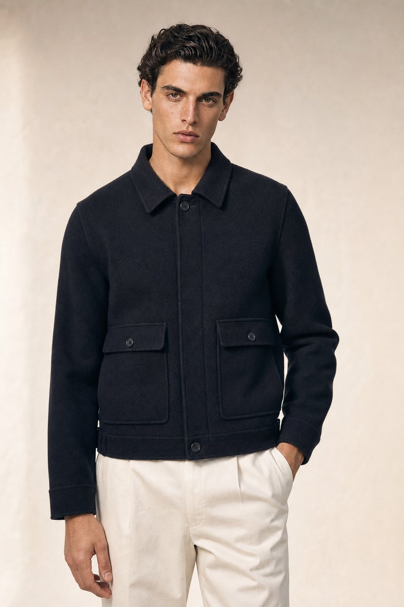 Camel Cashmere-Wool Blazer — fabric close-up
