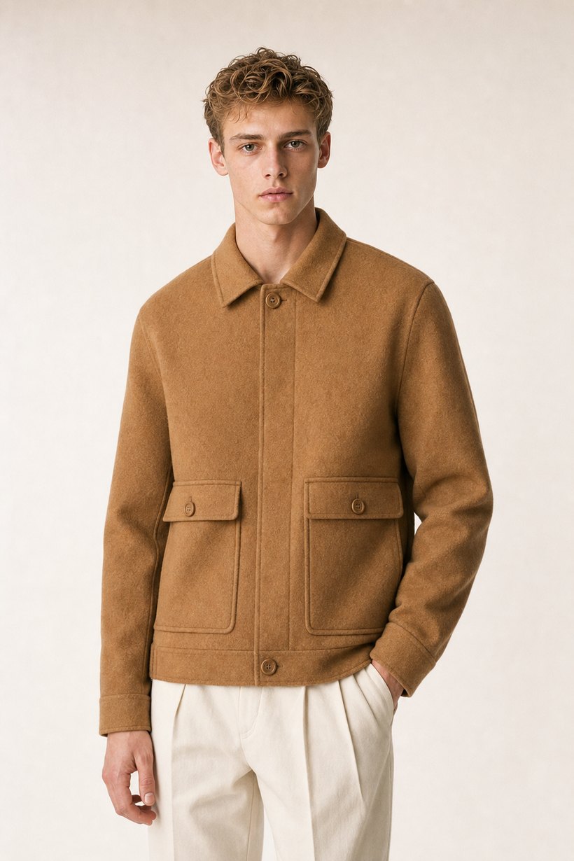 Camel Cashmere-Wool Blazer — Cashmere-Wool