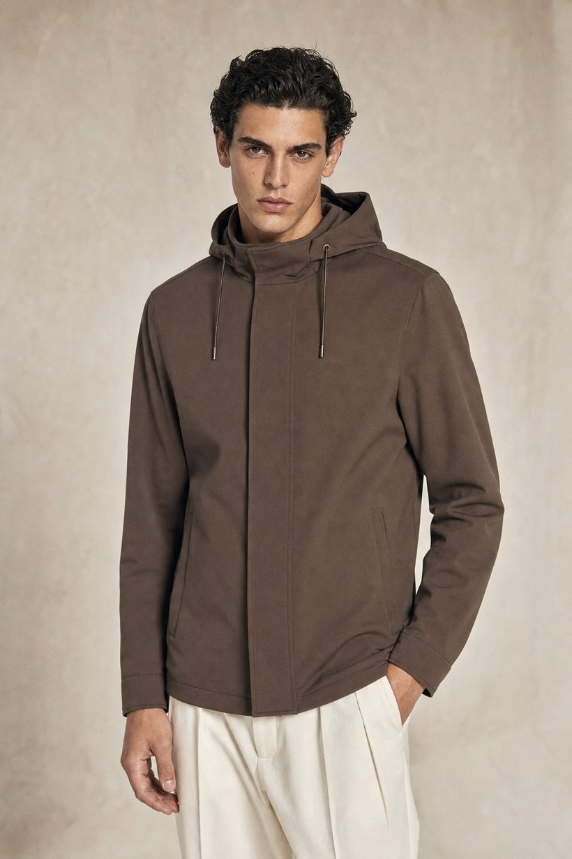 Camel Wool-Tencel Blazer — Wool-Tencel