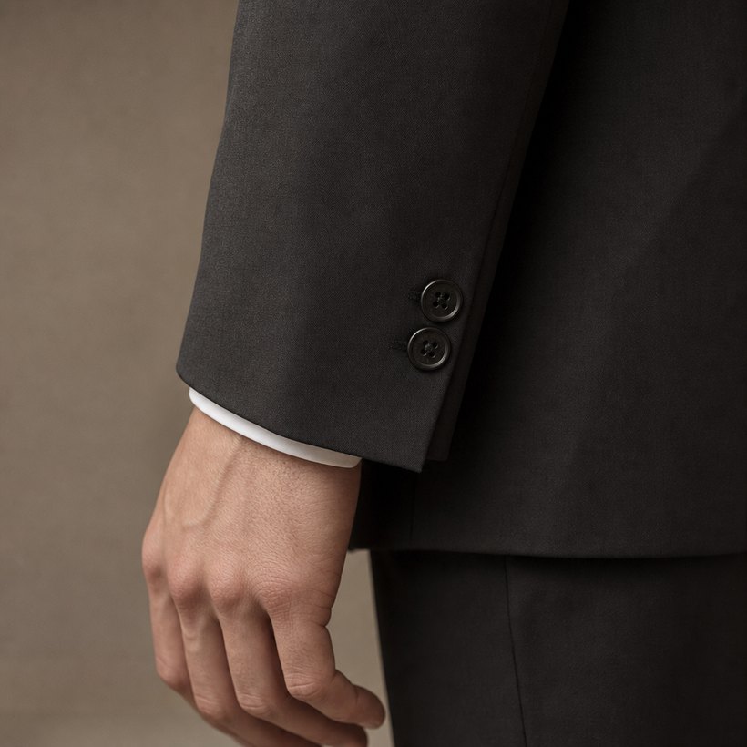 Dark Charcoal Slim Single-Breasted Suit — fabric close-up