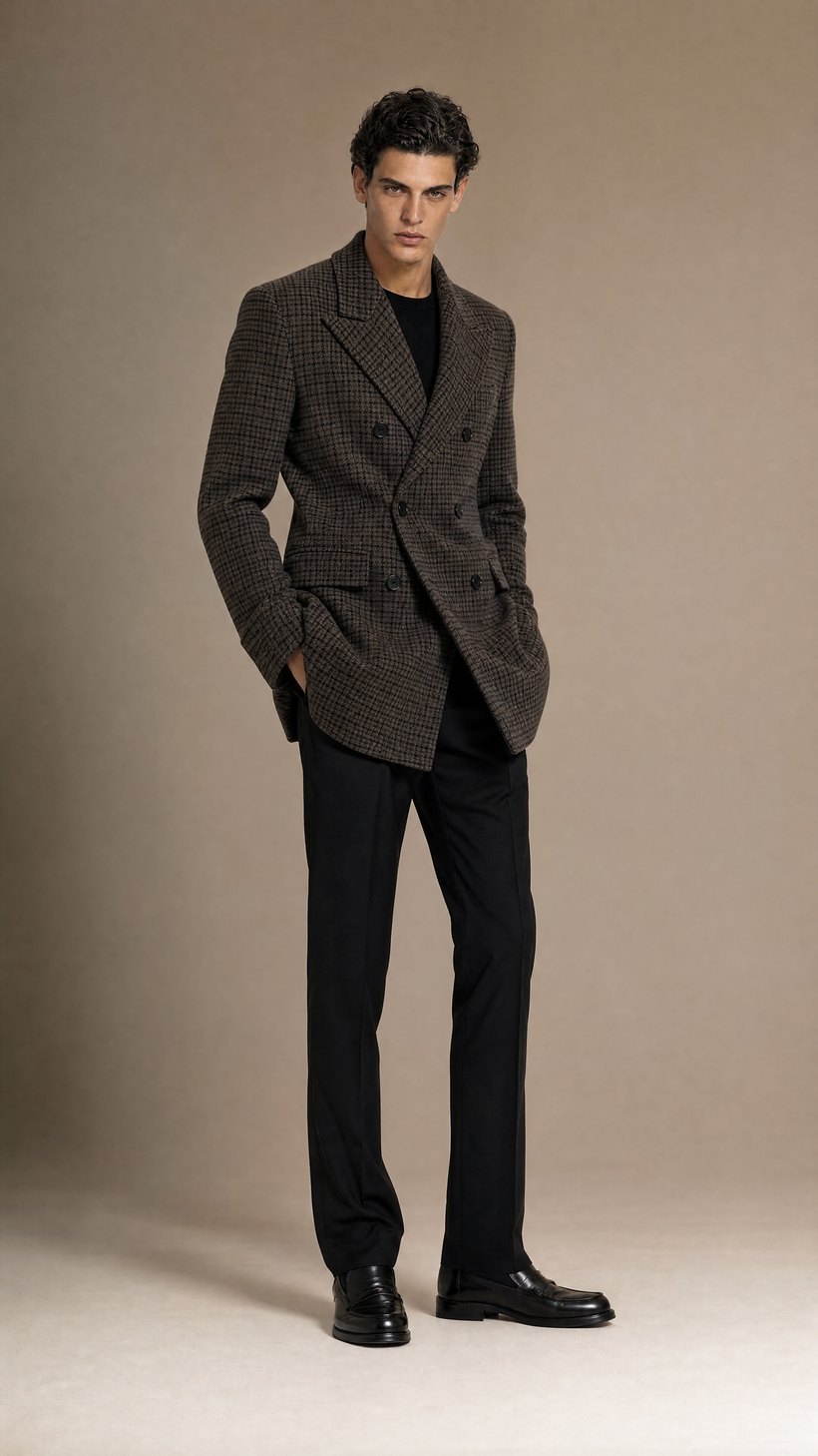 Dark Navy Slim Suit Jacket — Biella wool