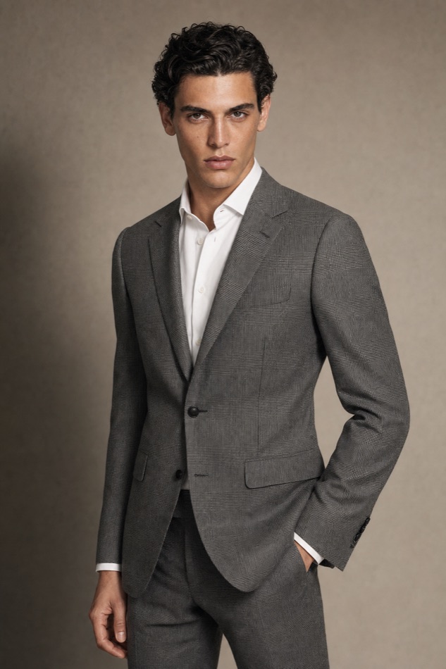 Glen-Plaid Prince-of-Wales Wool Suit — front styling