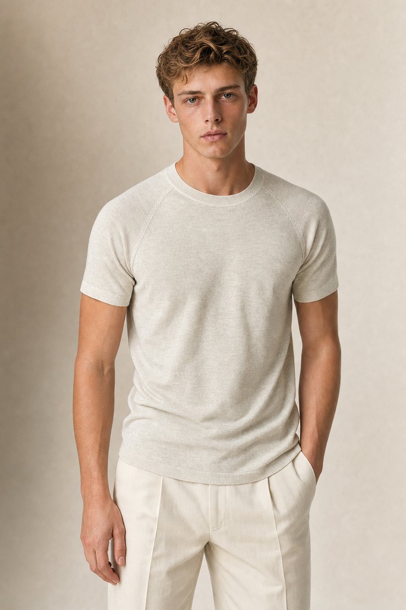 Green Linen-Lyocell T-Shirt — Linen-Lyocell