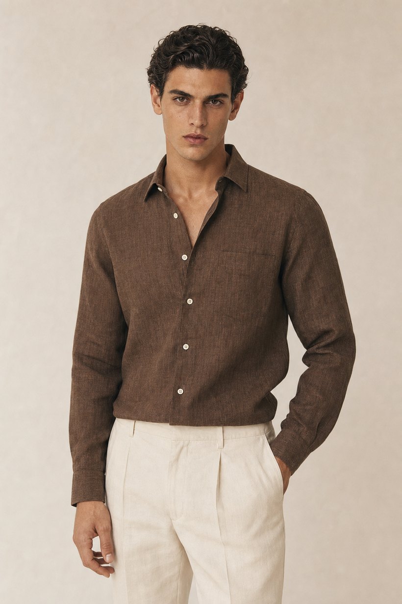 Green Linen Shirt — Linen