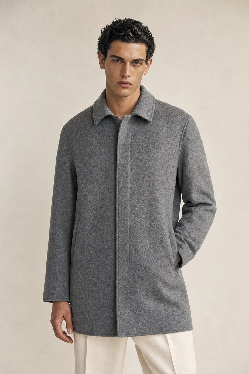 Grey Cashmere-Wool Overcoat — Cashmere-Wool