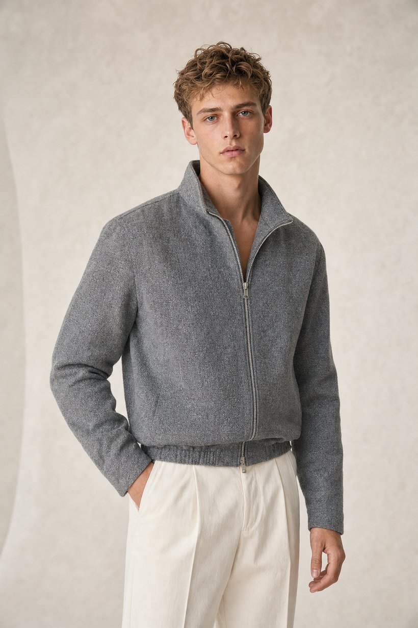 Grey European Wool Blazer — European Wool