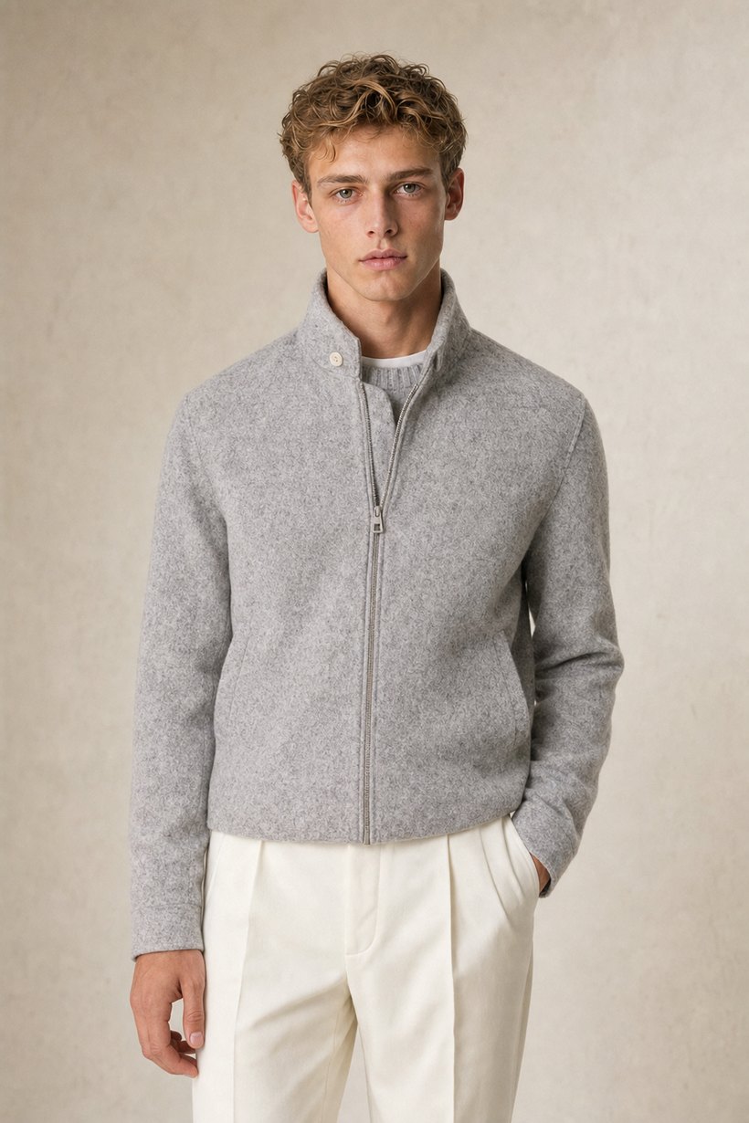 Grey Wool-Polyester Blazer — Wool-Polyester