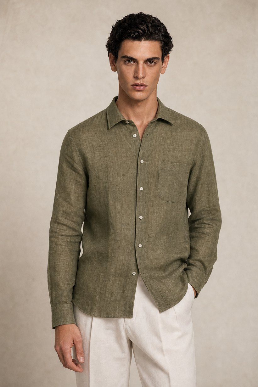Navy Cotton Shirt — Cotton