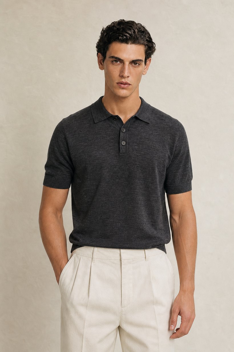 Navy Linen-Cotton T-Shirt — Linen-Cotton
