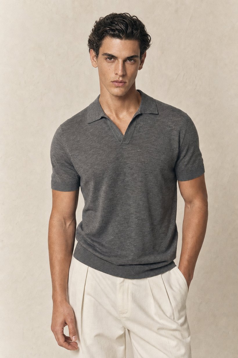 Navy Linen-Cotton T-Shirt — Linen-Cotton