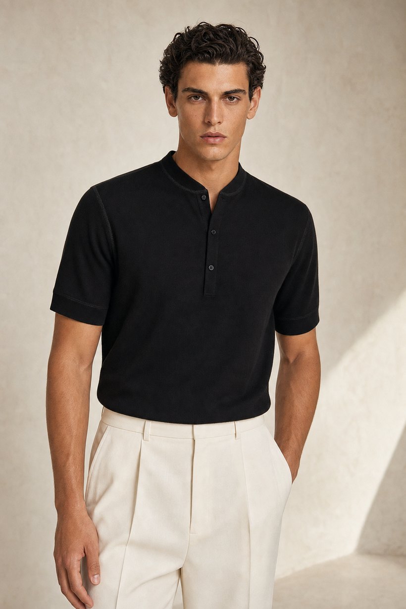 Navy Linen-Lyocell T-Shirt — Linen-Lyocell