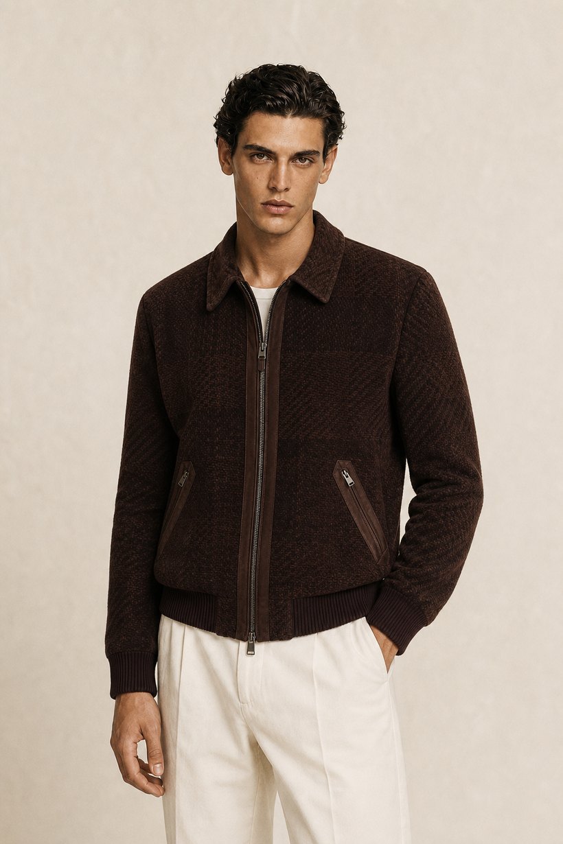 Navy Linen-Viscose Blazer — Linen-Viscose