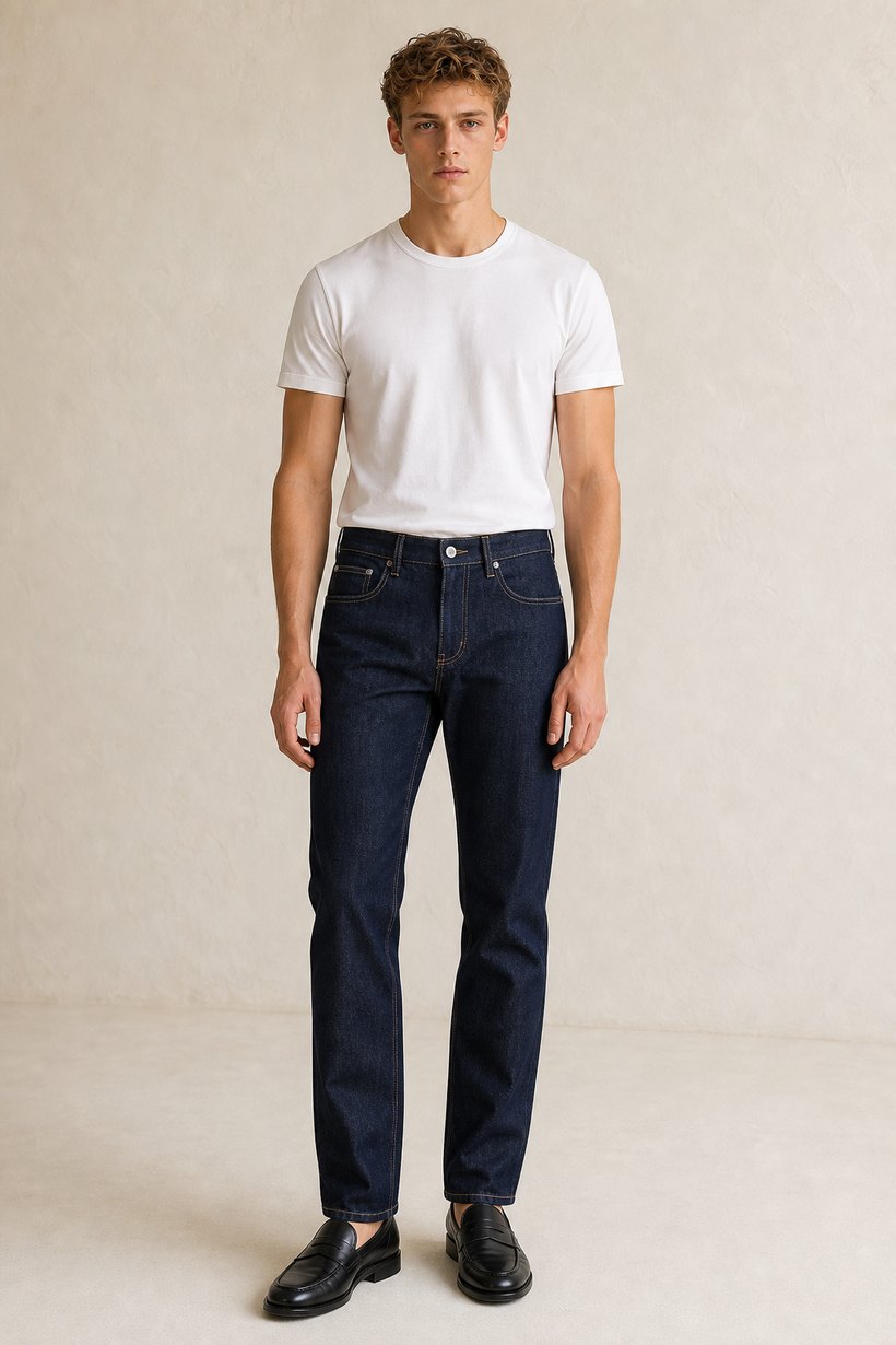 Navy Lyocell-Polyester Trousers — Lyocell-Polyester
