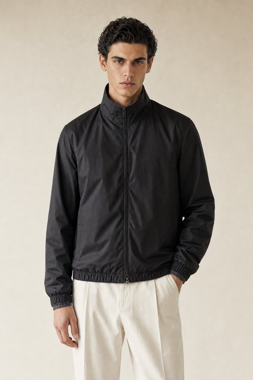 Navy Wool Blend Reversible Jacket — Wool Blend