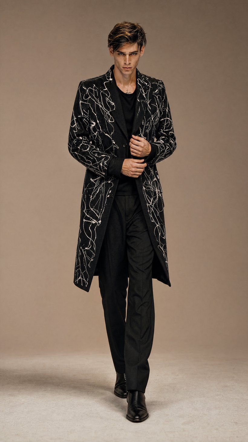 Printed Long Statement Jacket — construction detail