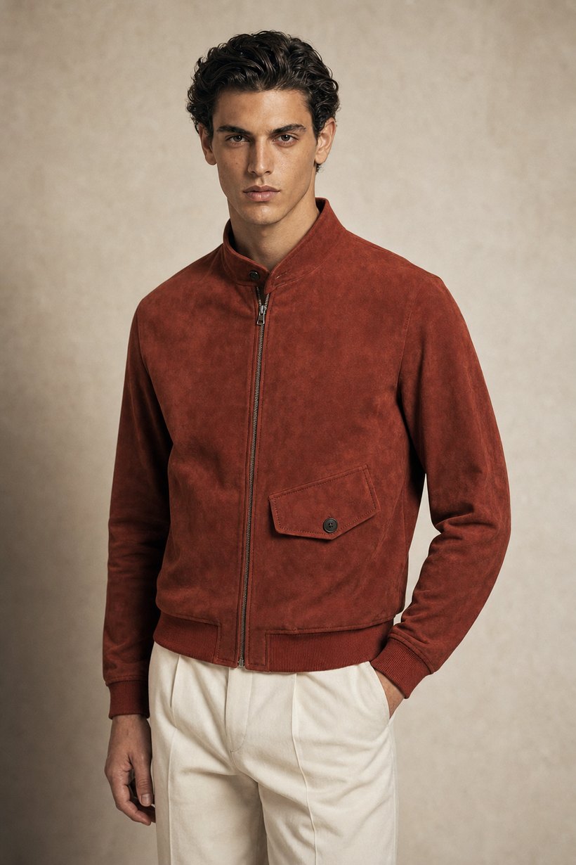 Red Suede Jacket — Suede