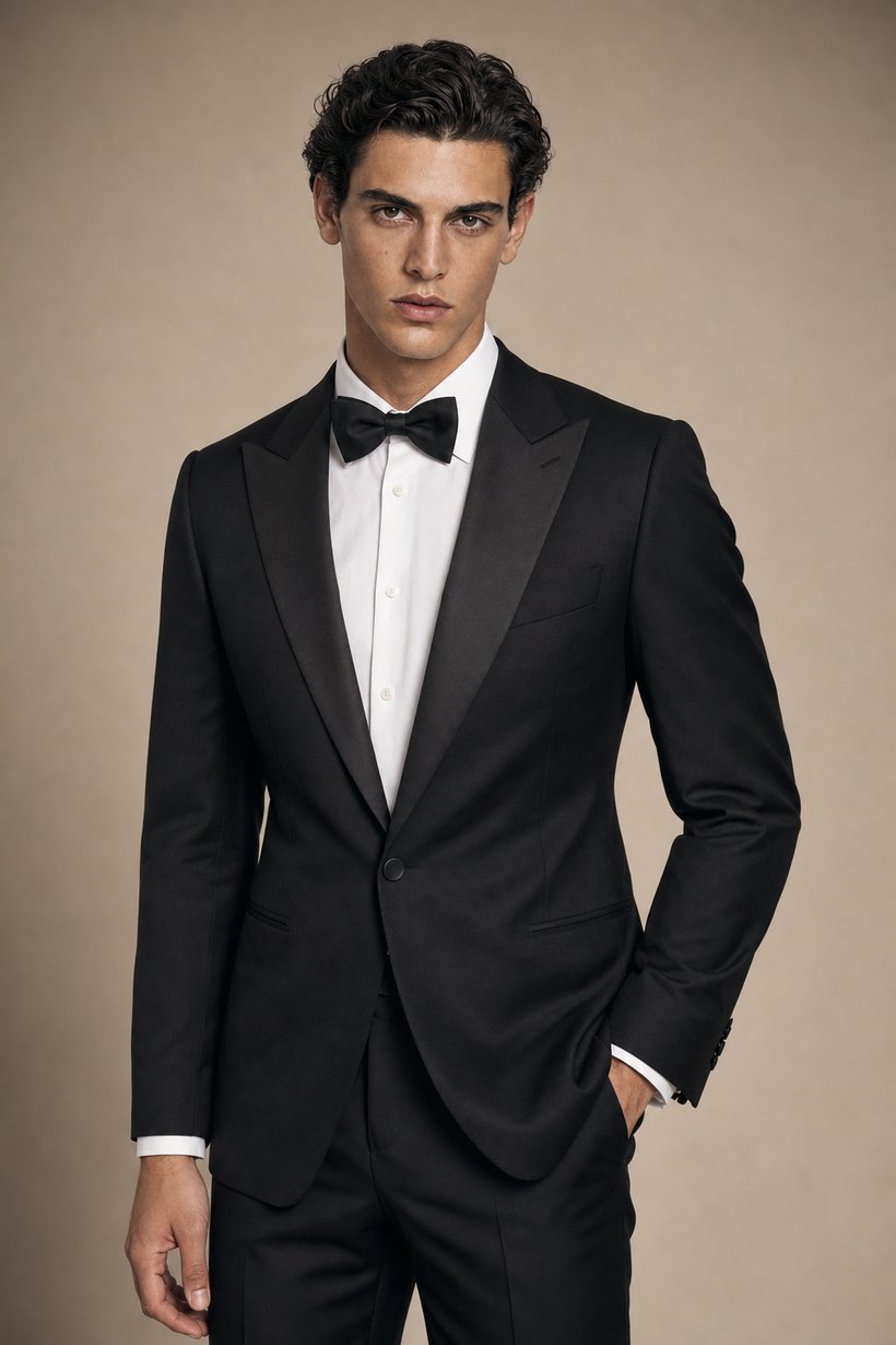 Slim Peak-Lapel Tuxedo Dinner Jacket — front styling
