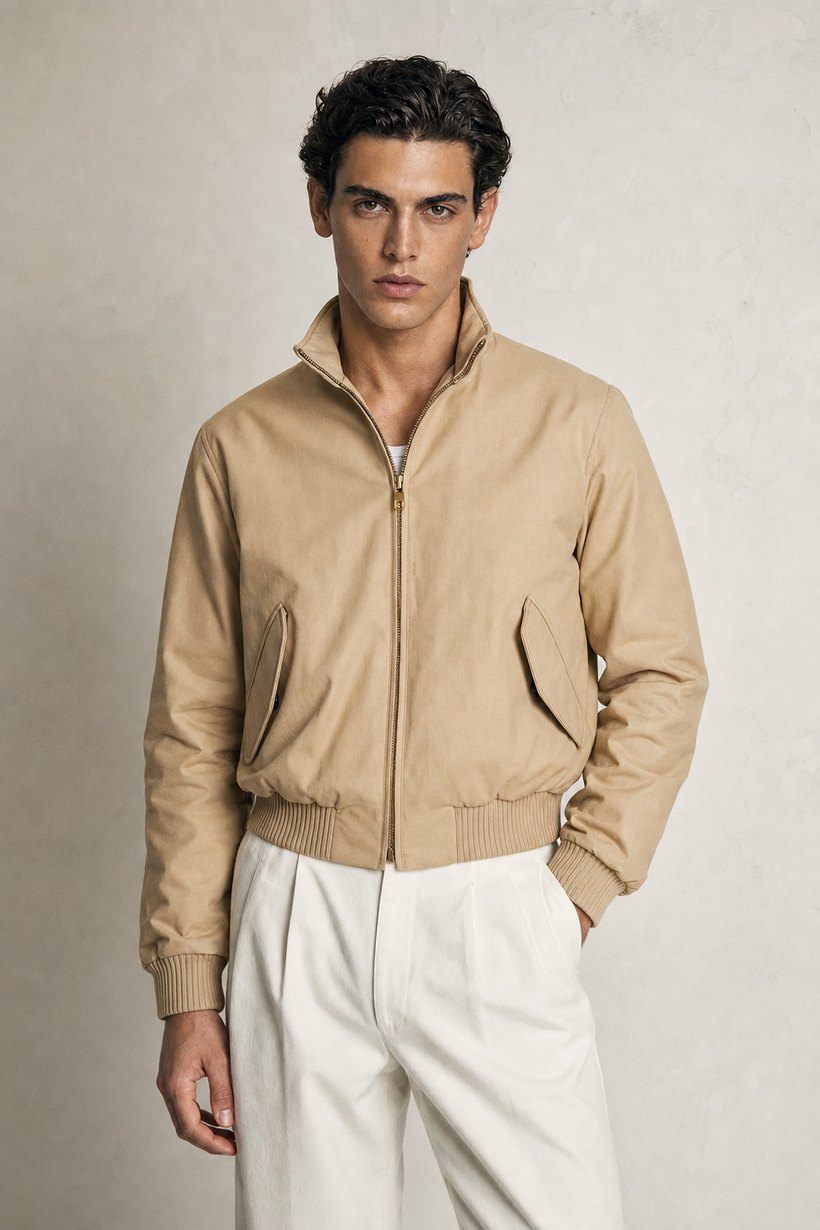 Tan Cotton Blazer — Cotton
