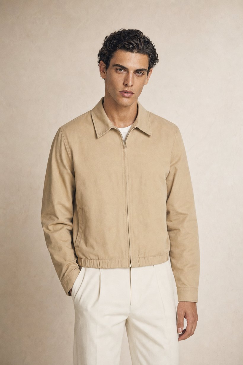 Tan European Wool Blazer — front styling