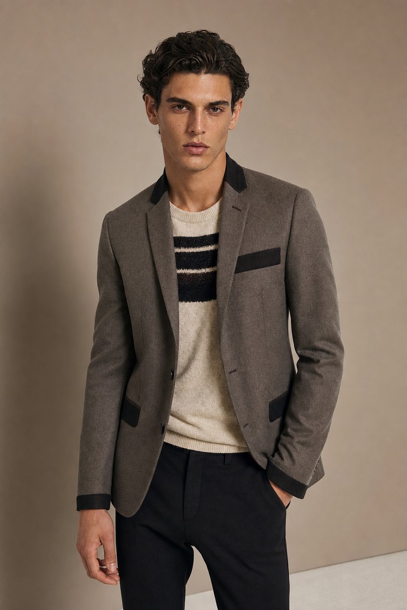 Tobacco Suede Leather Bomber — front styling