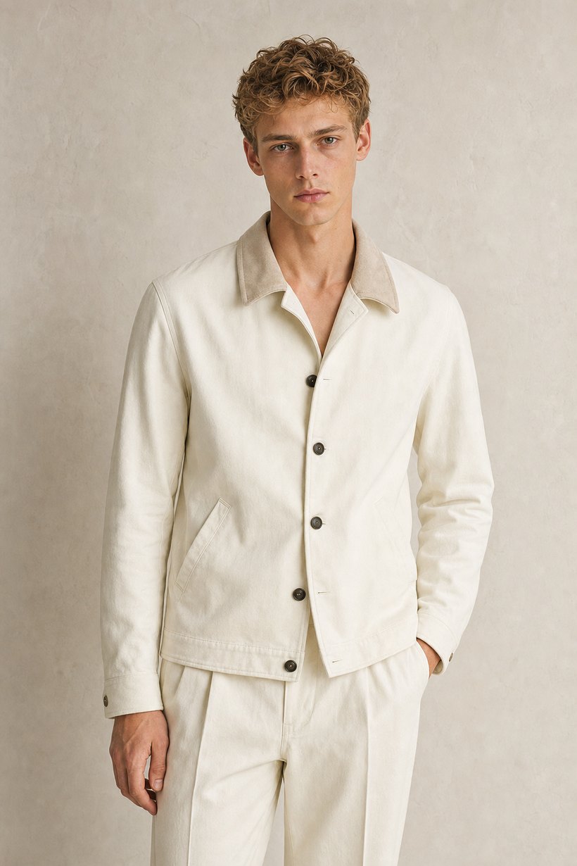 White Cotton Blazer — Cotton