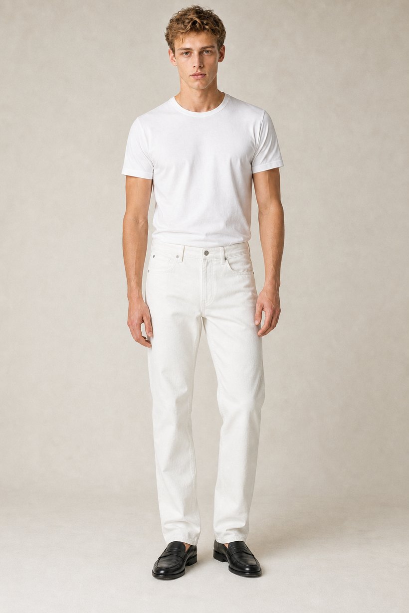 White Cotton Trousers — Cotton