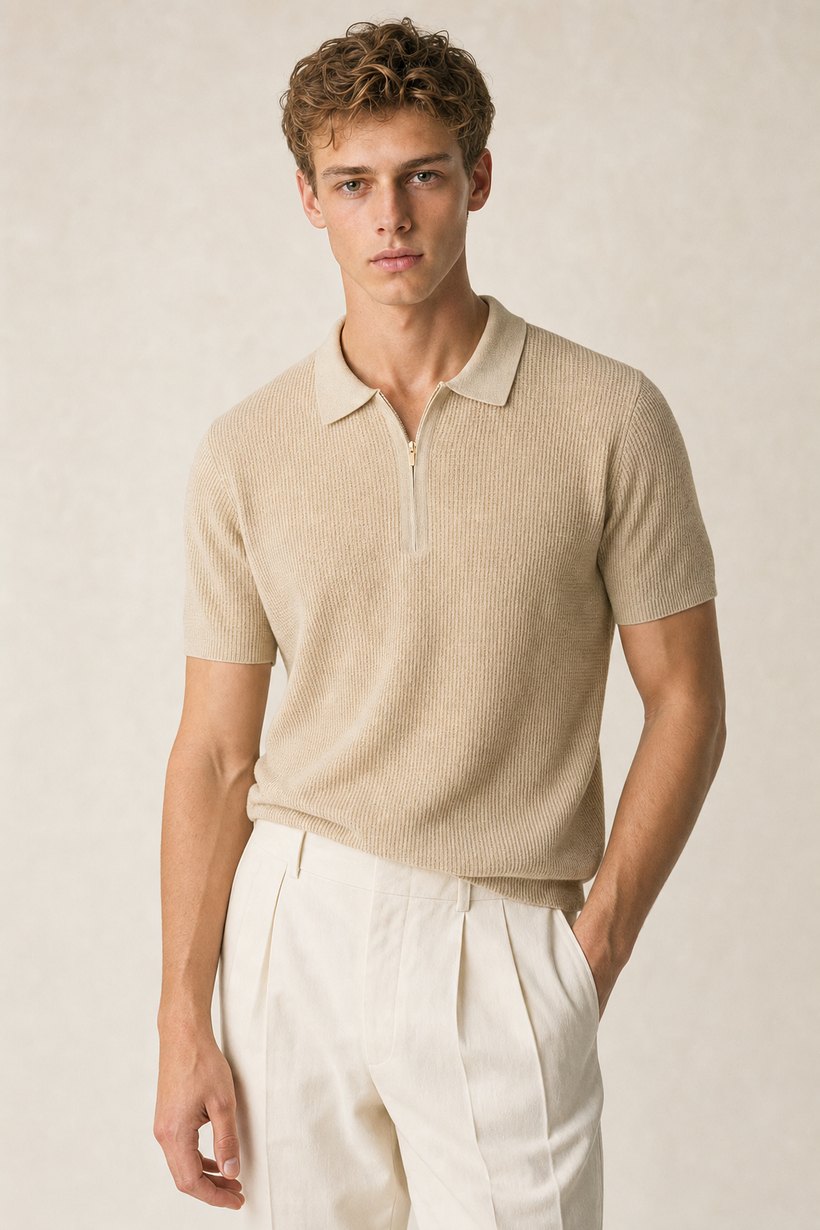 White Linen-Lyocell T-Shirt — Linen-Lyocell