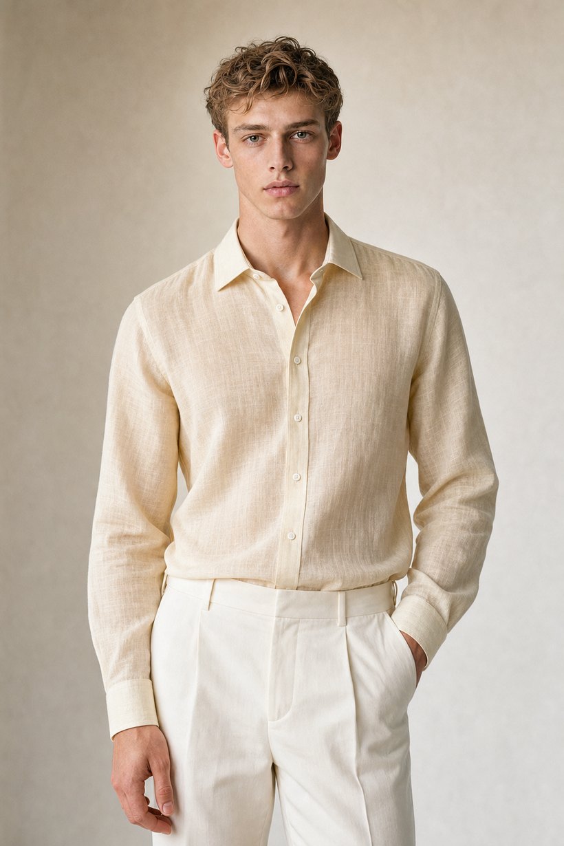 White Linen-Tencel Shirt — Linen-Tencel