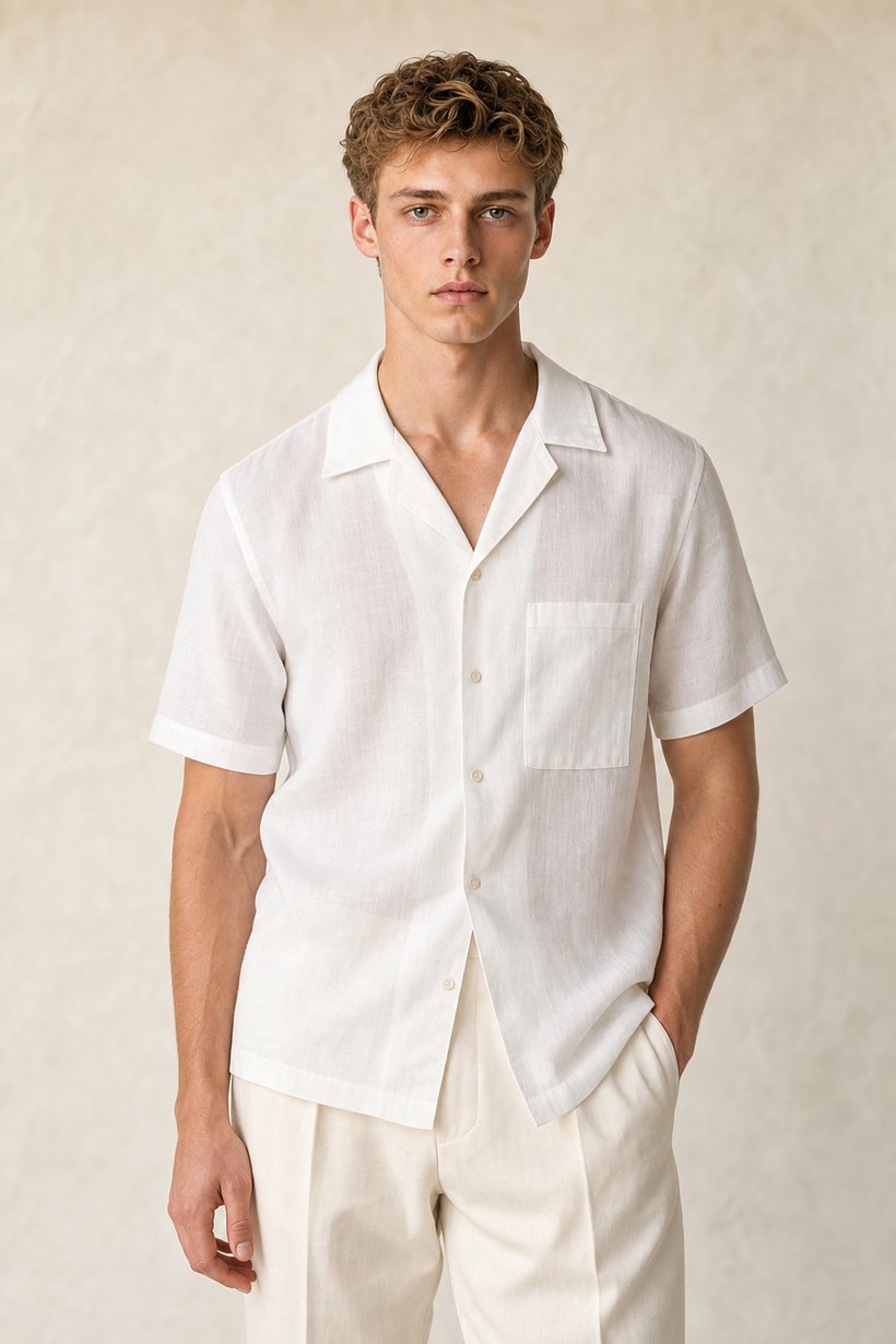 White Linen-Tencel Shirt — Linen-Tencel