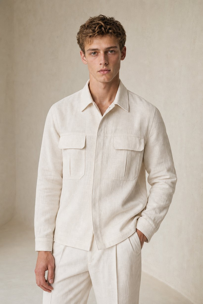White Wool-Polyester Blazer — front styling